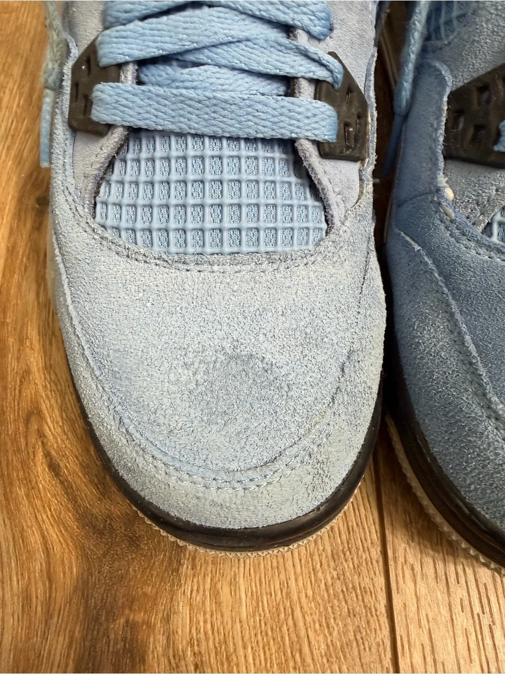 Nike Jordan 4 Retro Kids Light Blue Suede Sneakers